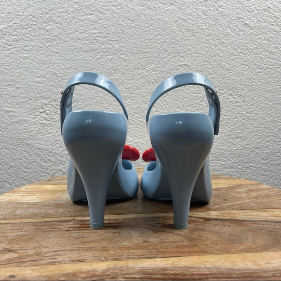 Melissa l Vivienne Westwood Anglomania Novelty Jelly Heart Peep Toe Pinup Heels - Picture 5 of 14